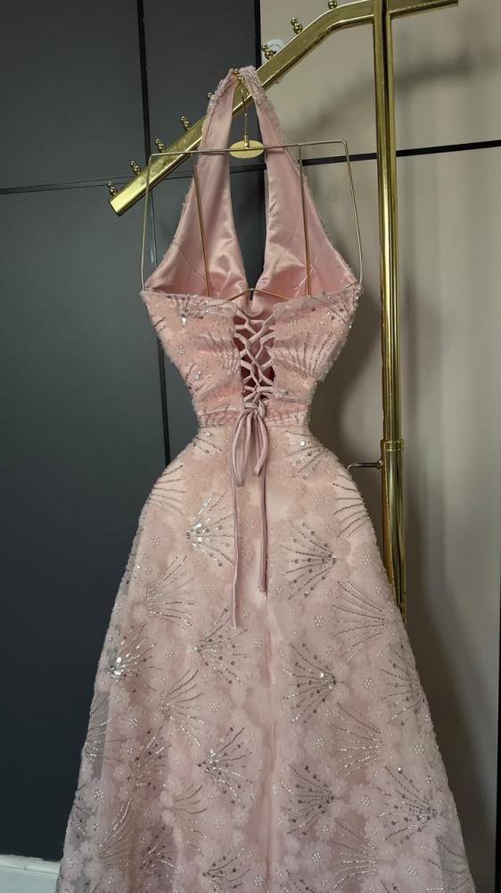 فستان سن محير انيق لخامه  كلفه سهره خرر كلوش