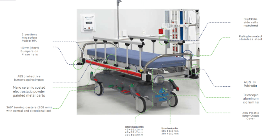 نقالة مريض هيدروليكية موديل M2-T800