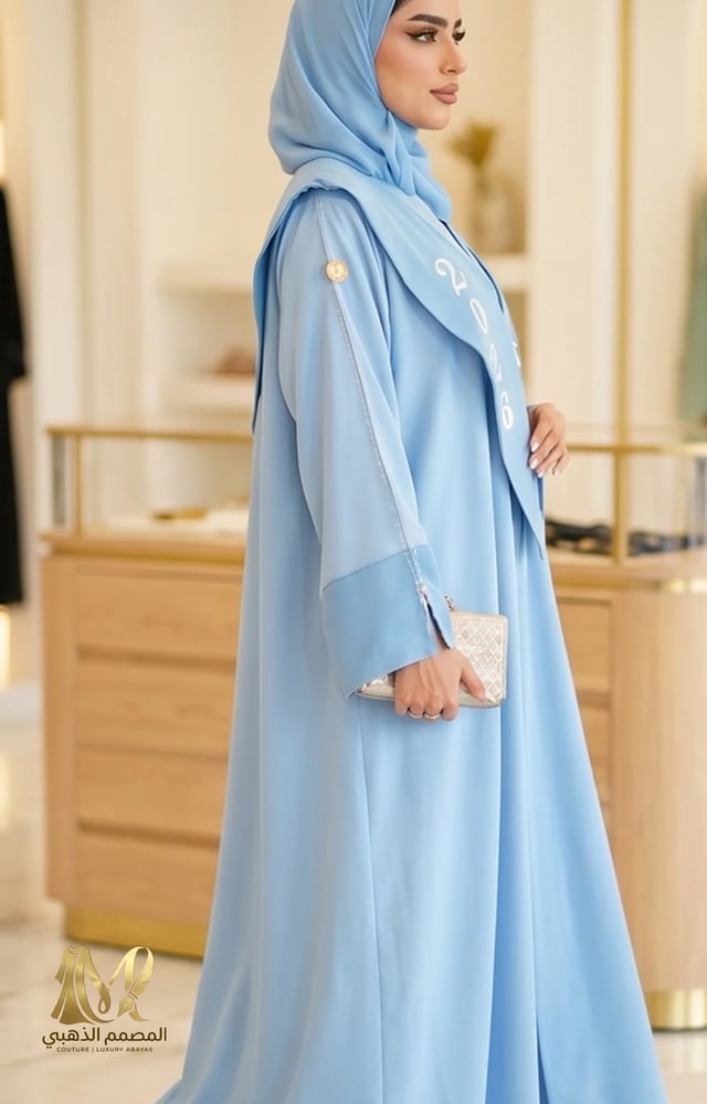 عباية تخرج سماوية كلاسيكية