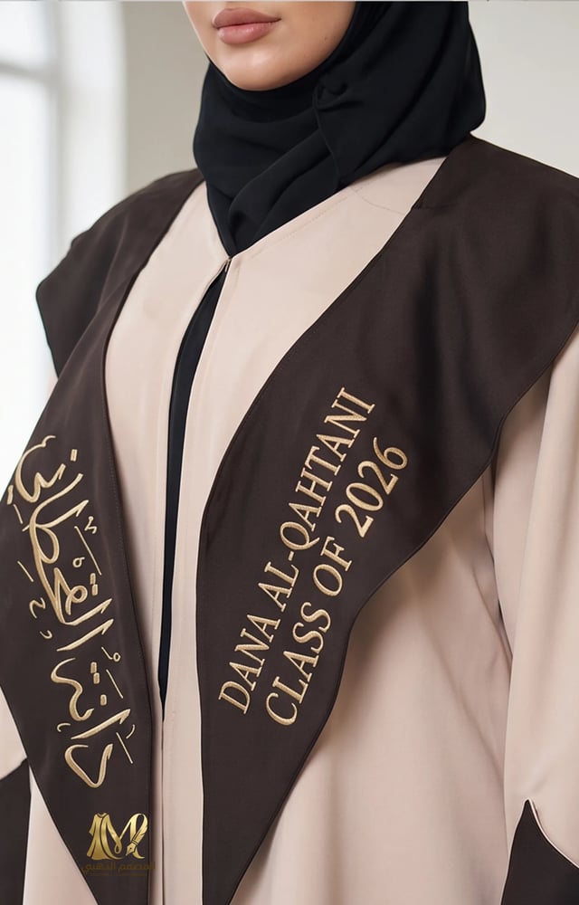 عباية تخرج بيج كلاسيكية بأكمام كلوش