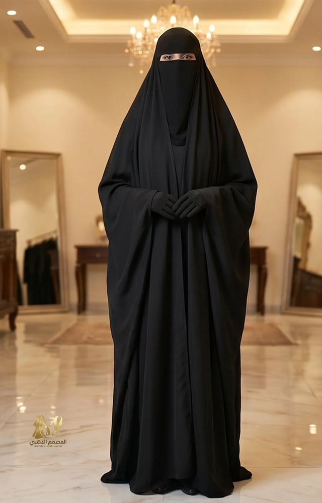 عباية راس لف خبانة من الوسط بقصة بشت بكم بفتحة اصبع