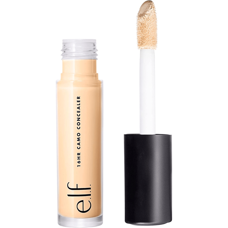 e.l.f. dwarf. Concealer Camu 16HR full coverage and high dye matte finish light sands 0.203 fluid ounces 6 ml beige light matte for all skin types e.l.f. cream for all types