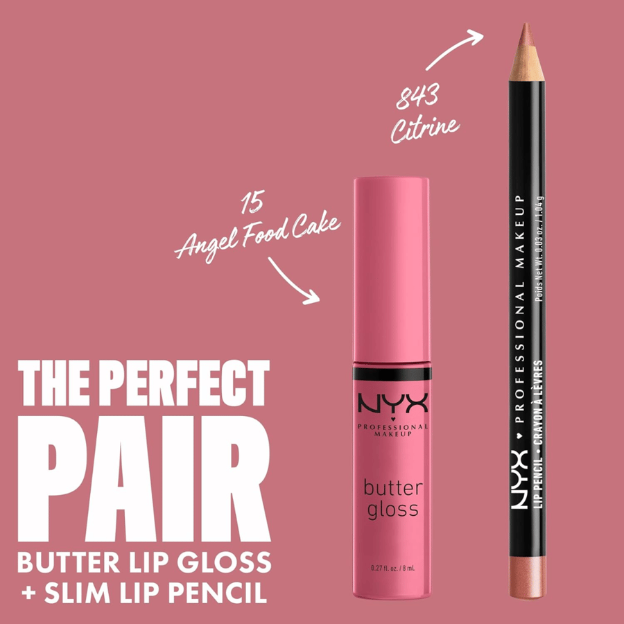 NYX professional butter gloss lip gloss, Angel Food Cake, shiny