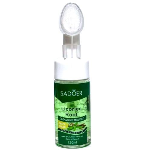 Sador foaming cleanser with silicone brush for cleaning and brightening the skin with licorice extract - 120ml