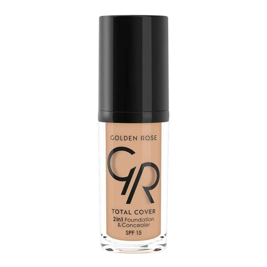 Golden Rose 2 in 1 Total Cover Foundation Cream – 30 ml – 13 Natural Tan