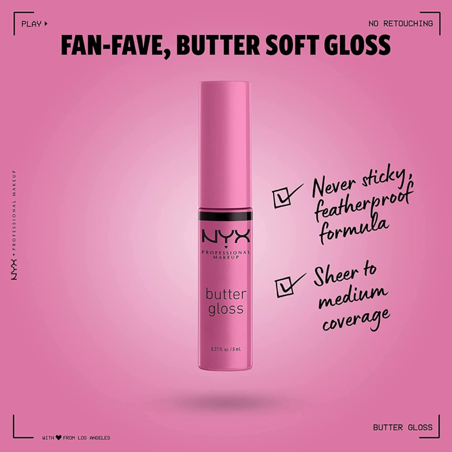 NYX professional butter gloss lip gloss, Merengue 04, shiny