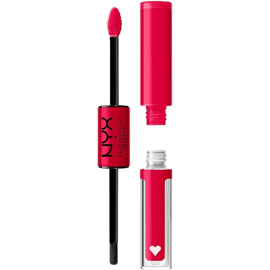 NYX Professional High Shine Makeup, long-lasting liquid lipstick with clear lip gloss - On A Mission (Blue A)