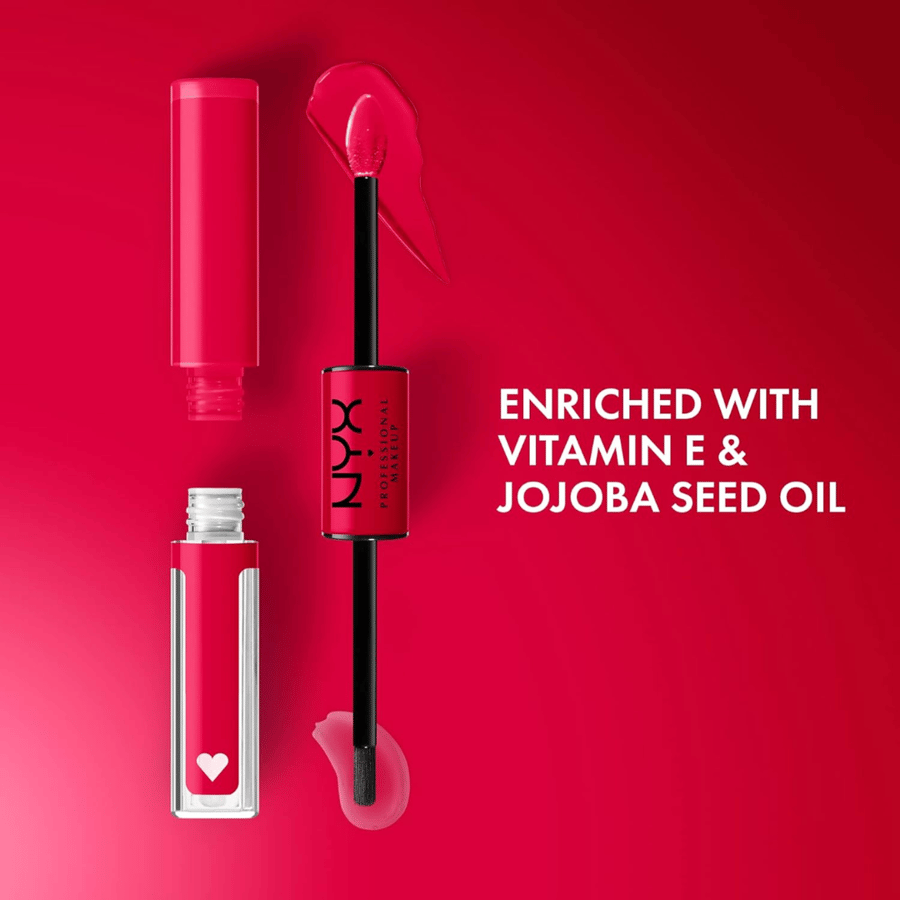 NYX Professional High Shine Makeup, long-lasting liquid lipstick with clear lip gloss - On A Mission (Blue A)