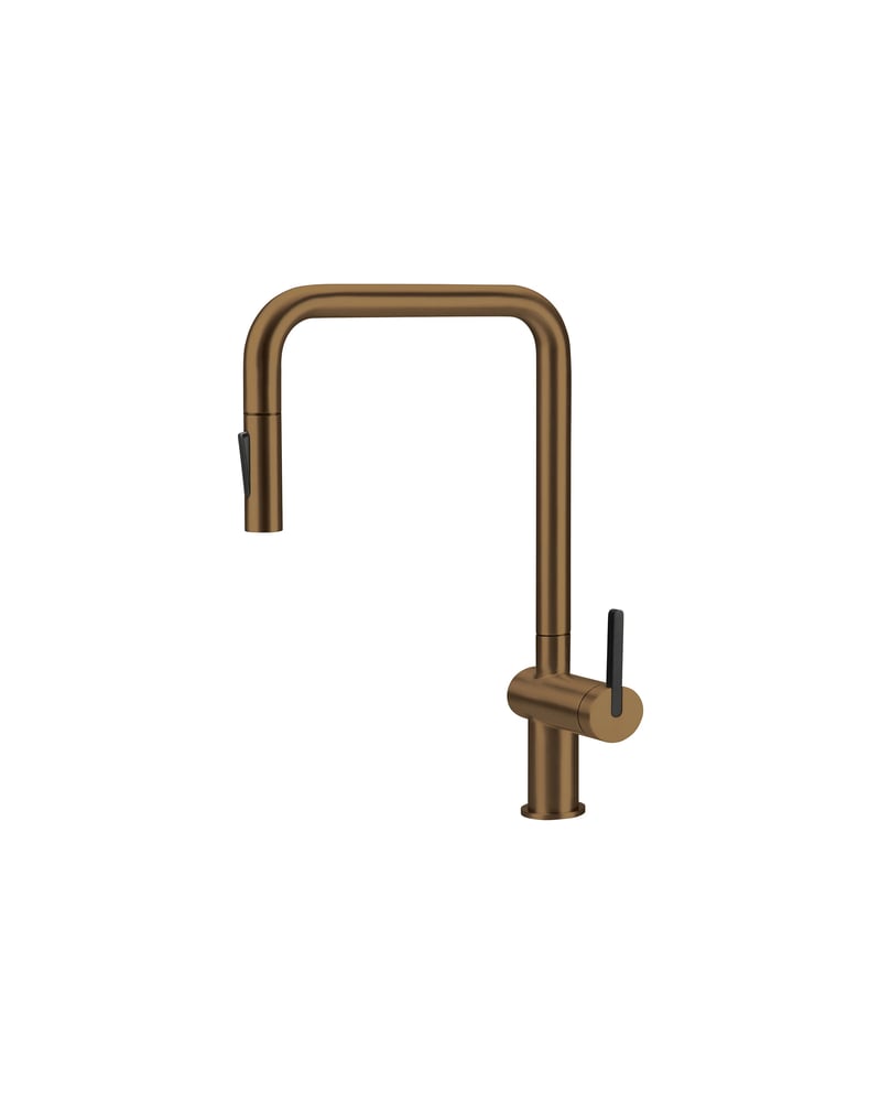 خلاط مجلى سحب برونز مت  MOMI Kitchen tap, with pull-out spout brushed bronze DEANTE