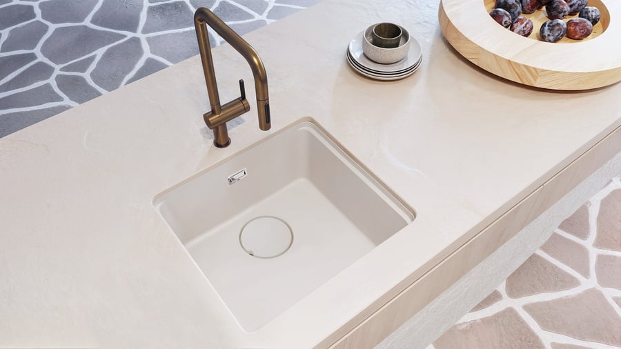 خلاط مجلى سحب برونز مت  MOMI Kitchen tap, with pull-out spout brushed bronze DEANTE