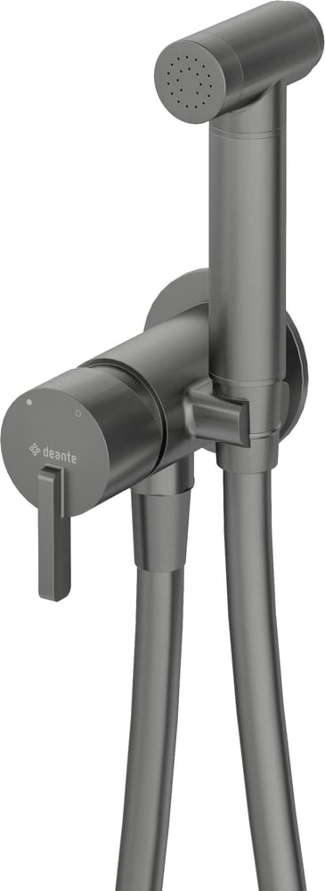 شطاف مع حامل ومخرج بذراع تحكم تيتانيوم SILIA - Bidet tap, concealed, with bidet shower - titanium DEANTE