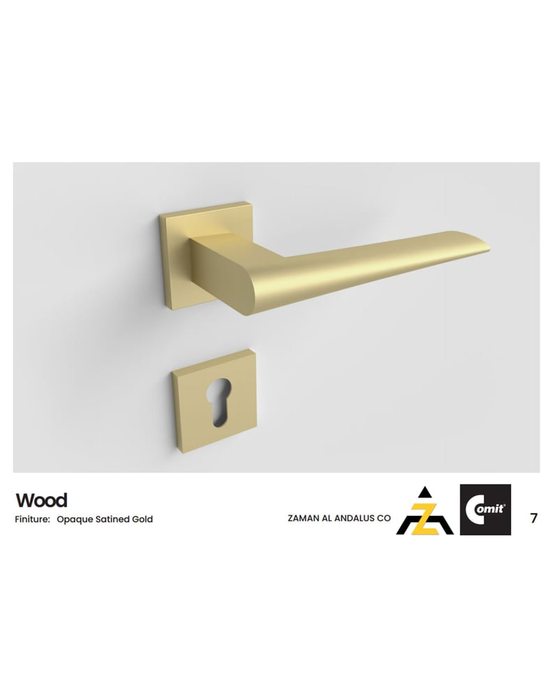 Italian door handle opaque satined gold