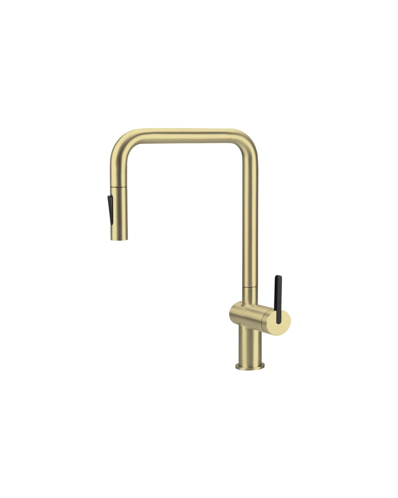 خلاط مجلى سحب بذهبي مت MOMI Kitchen tap, with pull-out spout brushed gold DEANTE
