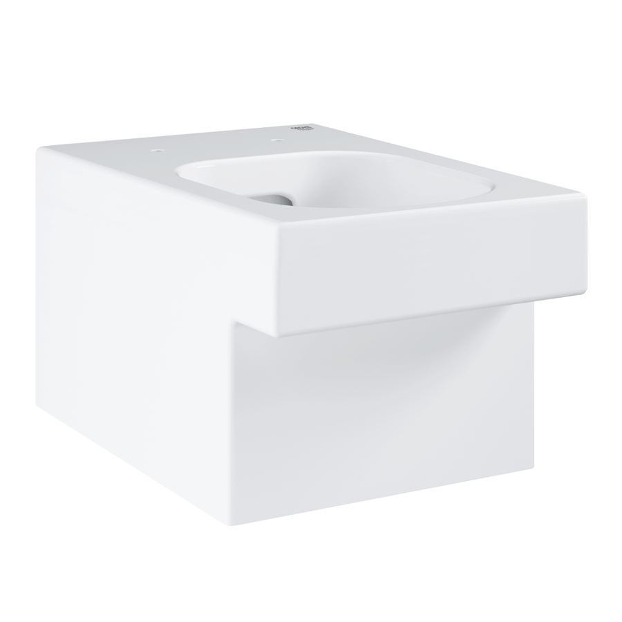 كرسي معلق مربع ابيض جروهي مع غطاء Cube Ceramic WC seat soft close