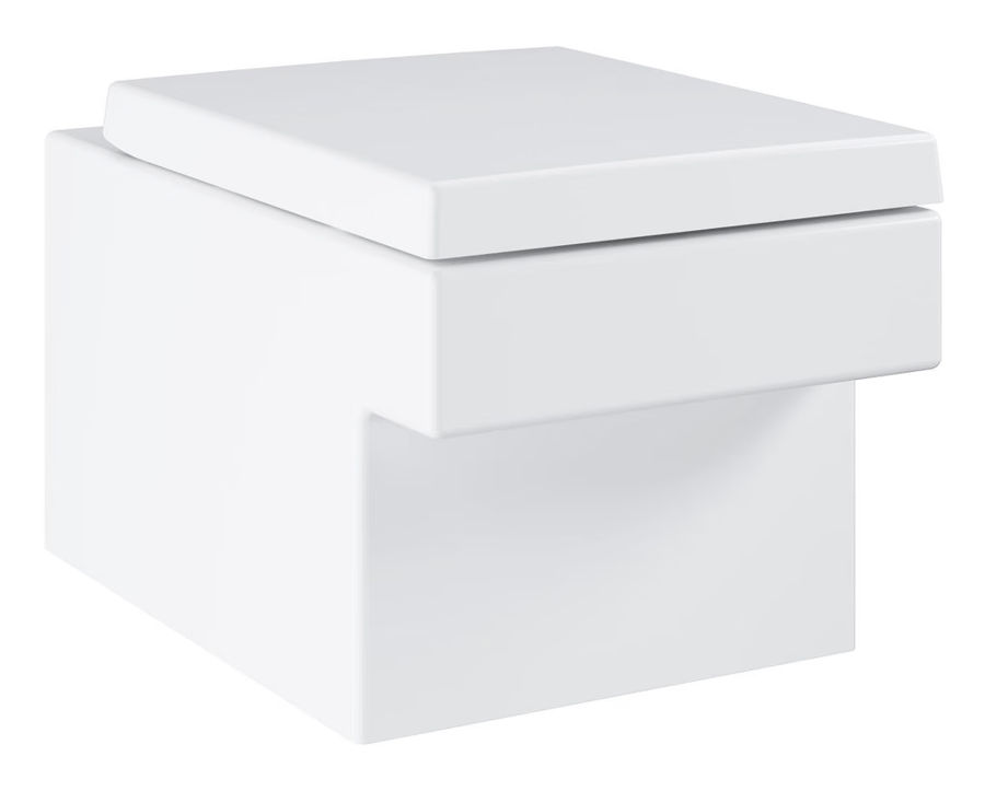 كرسي معلق مربع ابيض جروهي مع غطاء Cube Ceramic WC seat soft close