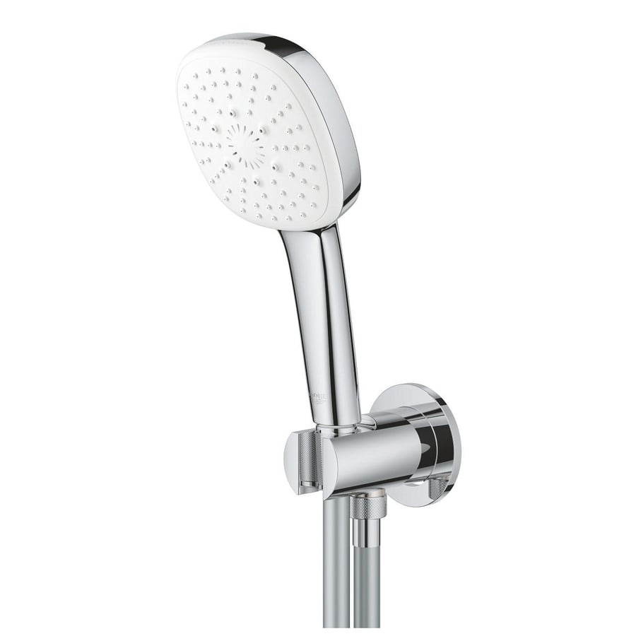 سماعة جروهي مع حامل ومخرج كروم TEMPESTA CUBE 110 WALL HOLDER SET 3 SPRAYS (RAIN, JET, MASSAGE) GROHE