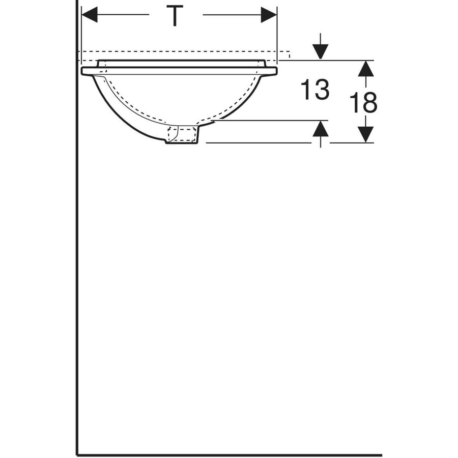 حوض مغسلة جبريت Geberit VariForm under-countertop washbasin, oval Sections