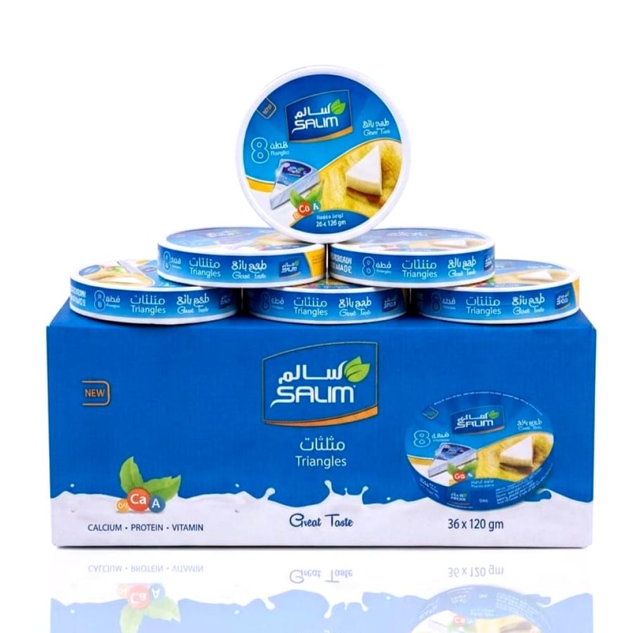 Salm Triangle Cheese 120g half carton 18 pieces
