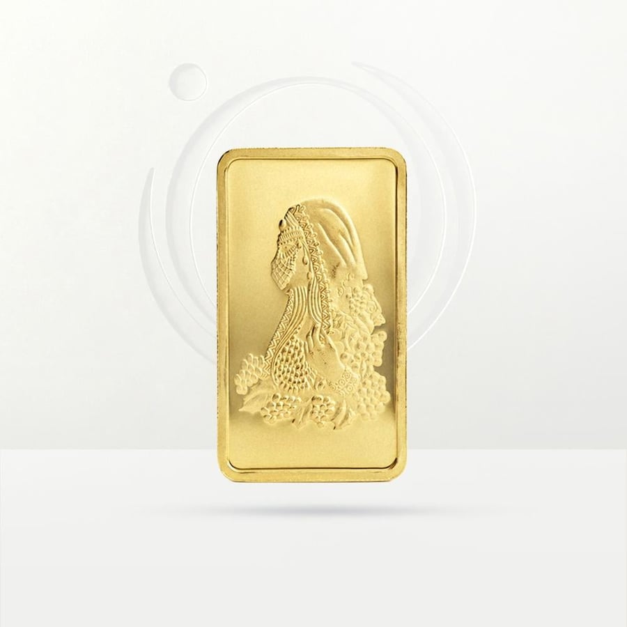 A 24-karat gold bar weighing 5 grams (flower logo)