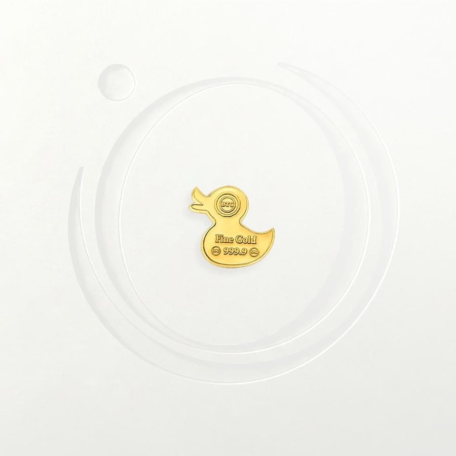 Gold bar the gold duck, 24 karat, weight 5 grams