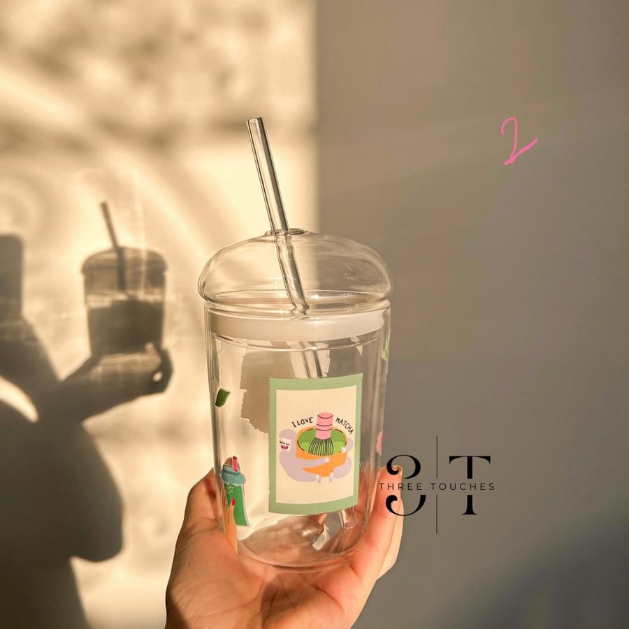 كوب ماتشا زجاجي