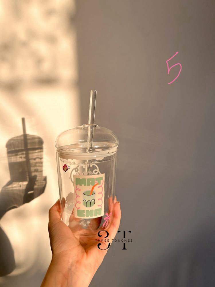 كوب ماتشا زجاجي