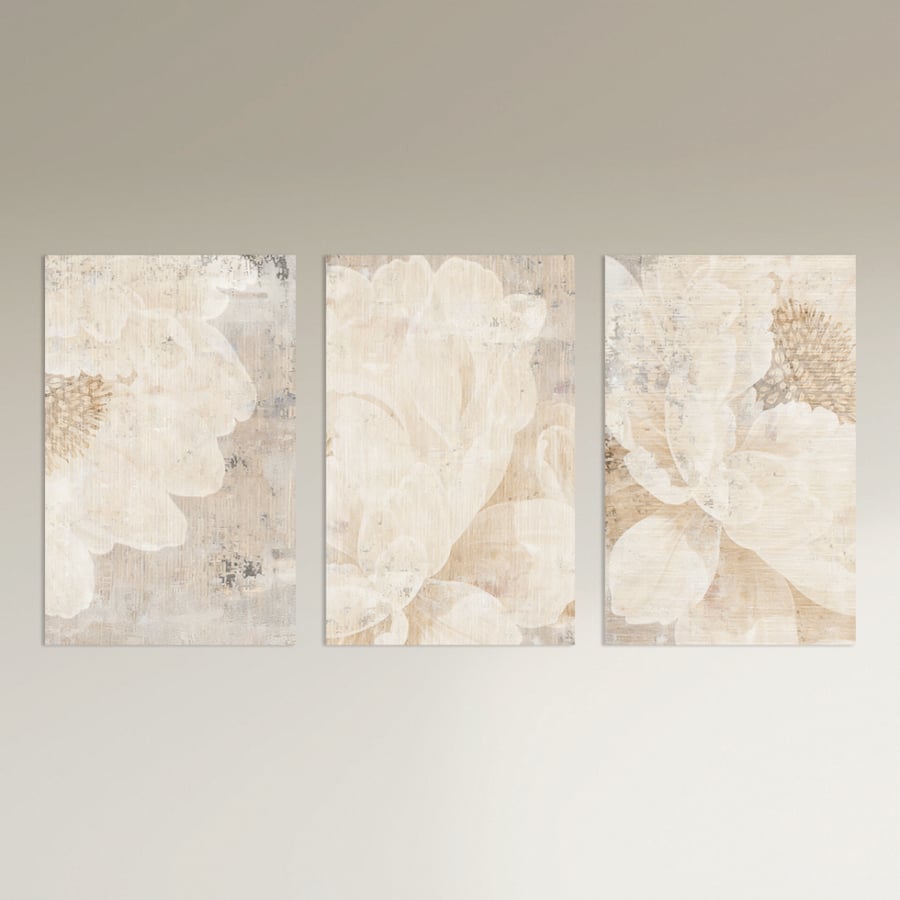 Set of three floral plates - Modern design