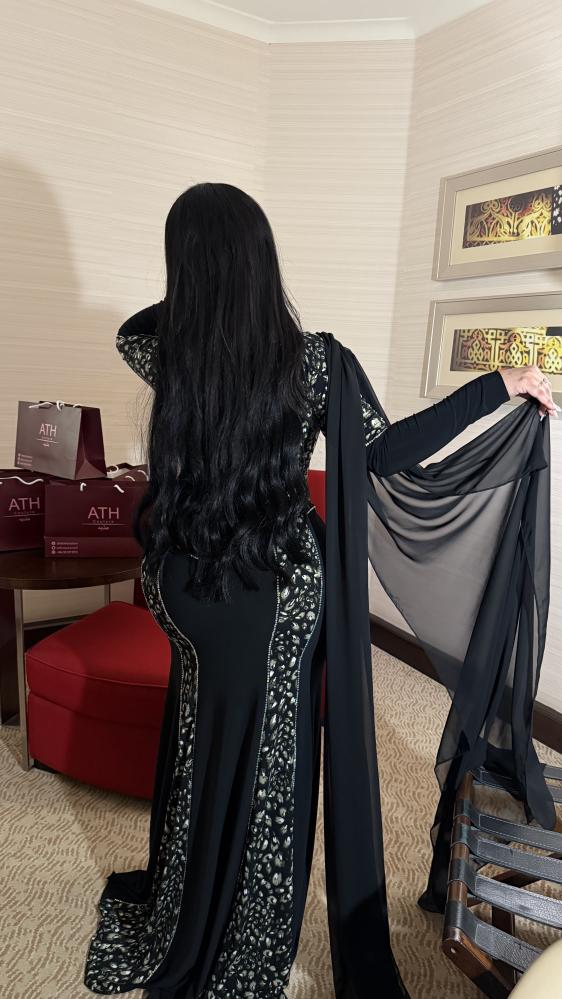 فستان مشجر اسود
