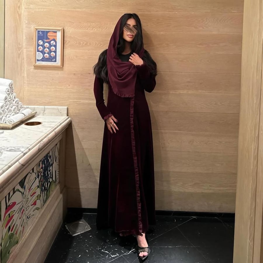 عباية مخمل A0242شتوية
