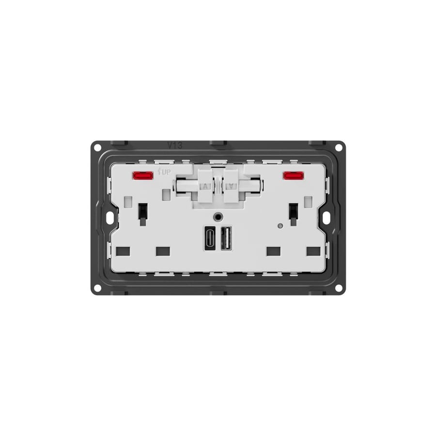 Triple socket outlet (13A) with USB charger - in multiple colors