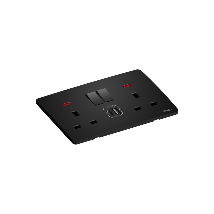 Triple socket outlet (13A) with USB charger - in multiple colors