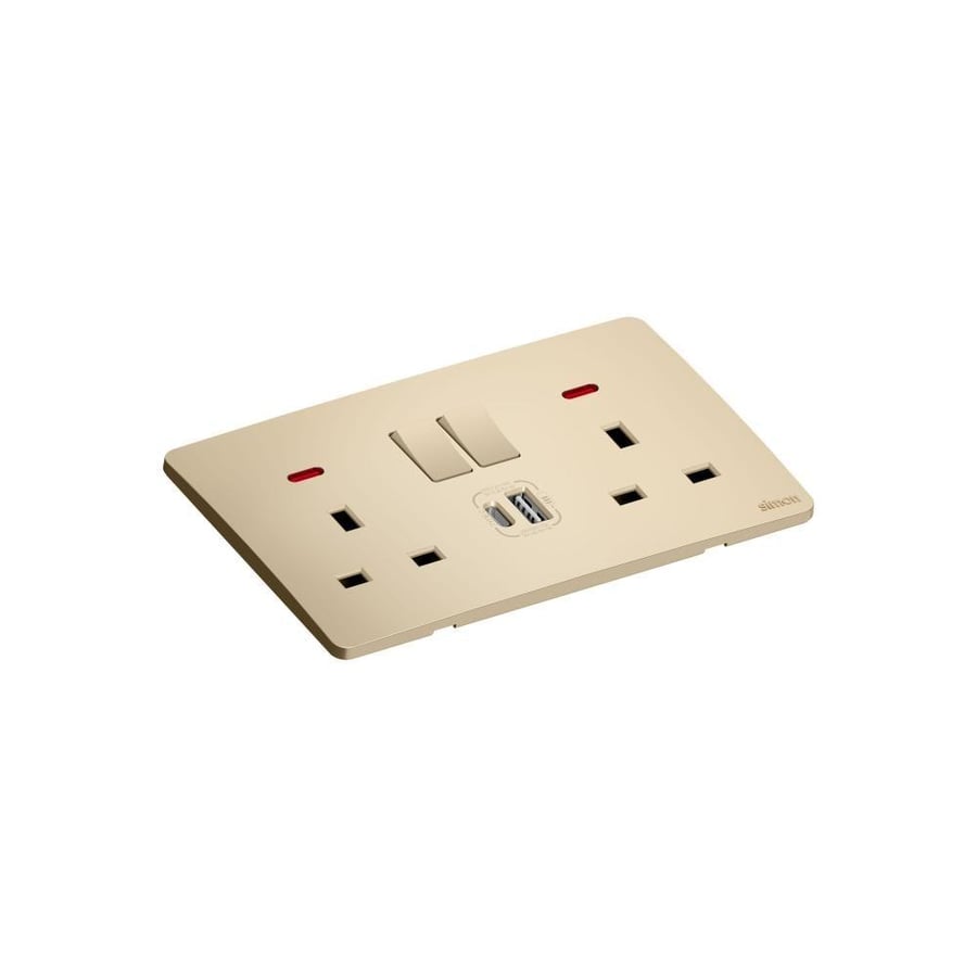 Triple socket outlet (13A) with USB charger - in multiple colors
