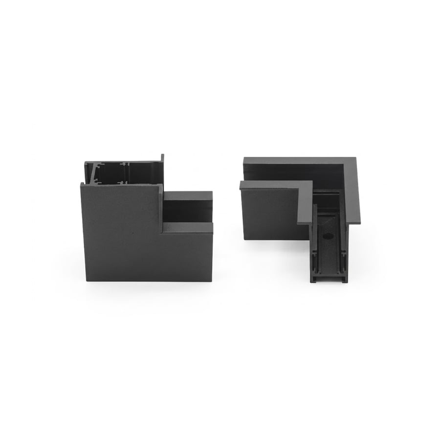 Magnetic track corners - recessed - horizontal / vertical - black color