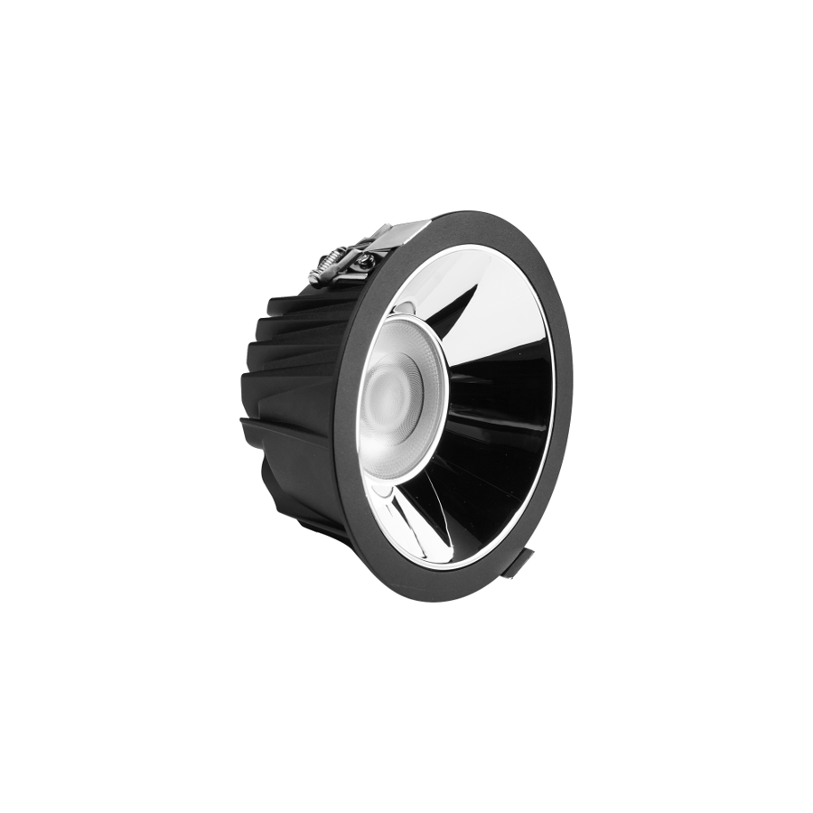 Recessed ceiling lighting devices glare-resistant LED 15W size cut 100mm - black