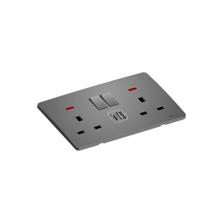 Triple socket outlet (13A) with USB charger - in multiple colors