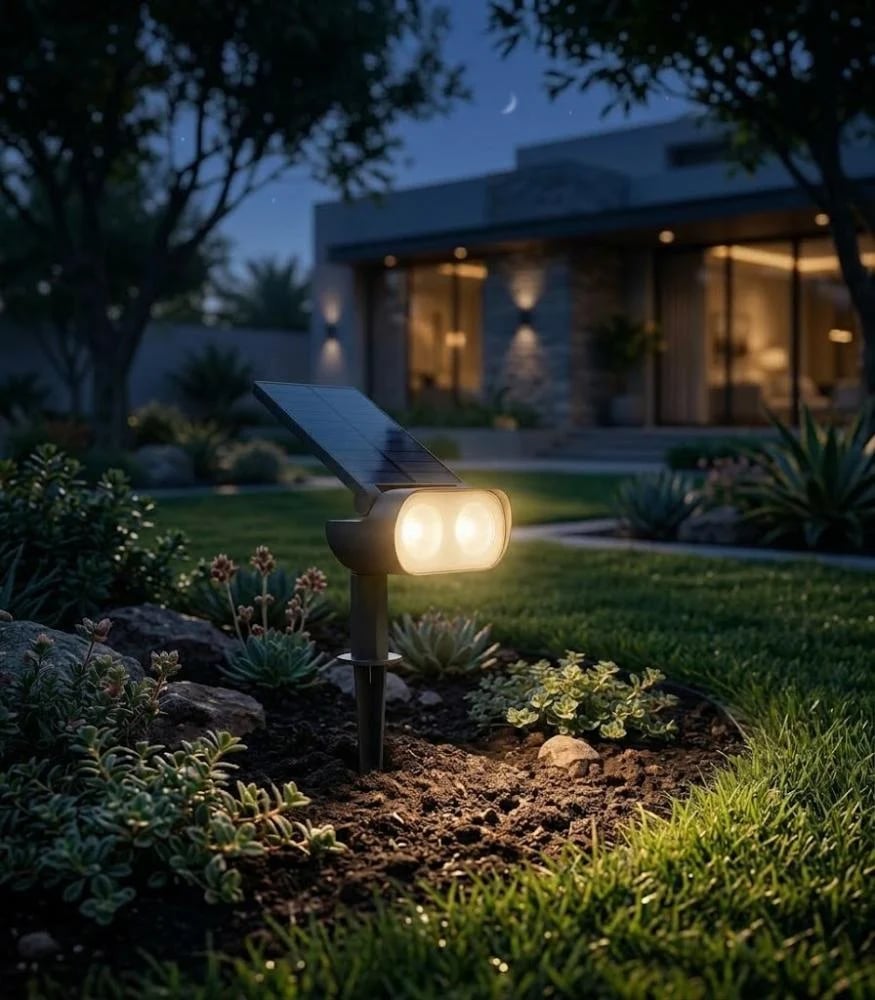 وحدة إضاءة LED غرس أرضي بالطاقة الشمسية – ILLUS – 2 واط – 3000K – زاوية 80° – IP65 – إنارة حدائق وممرات
