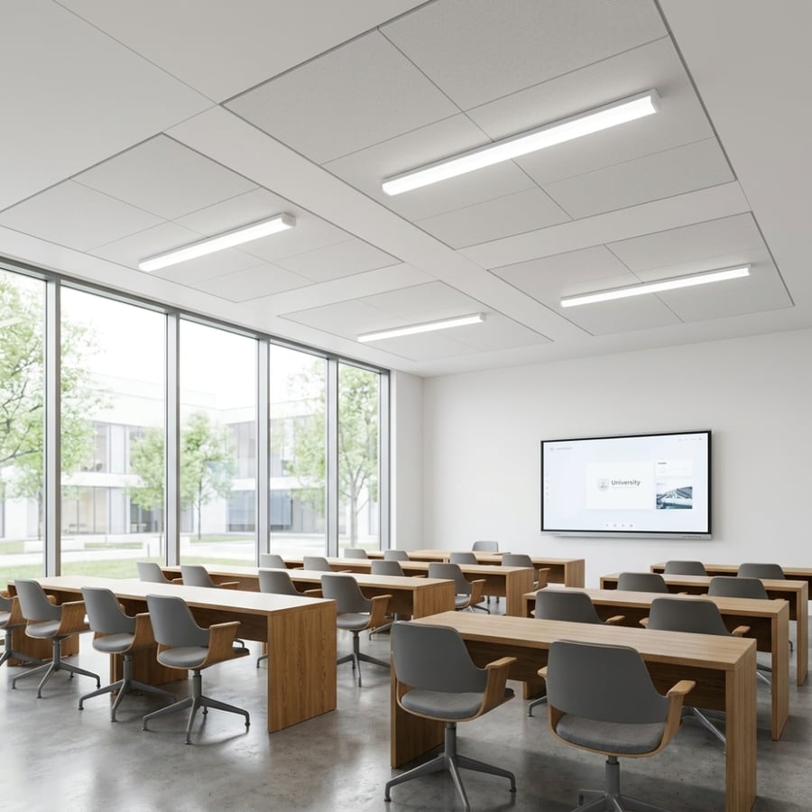 إنارة خطية LED داخلية – IP20 – متعددة القدرة – قابلة لتغيير درجة حرارة اللون – مثالية للمكاتب المستشفيات وقاعات الاستقبال– SIMON