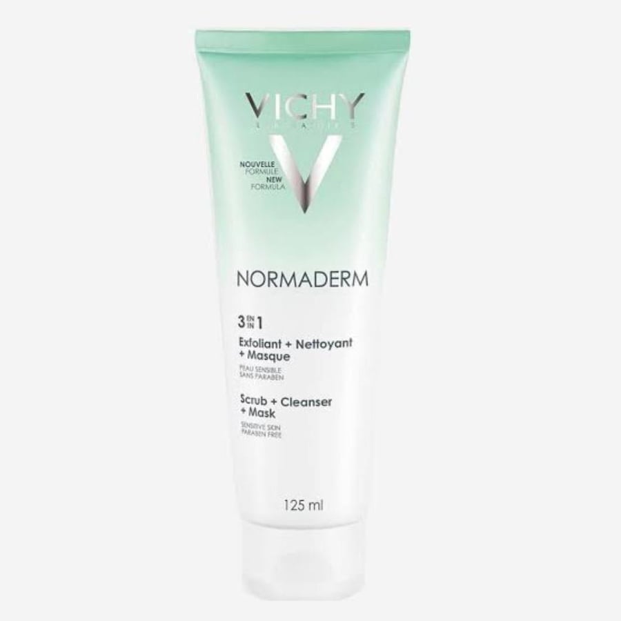 Vichy Normaderm 3-in-1 exfoliating cleanser and mask 125 ml