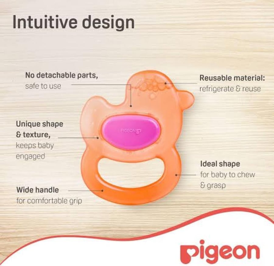 Pejoun teething teether for cooling gums duck