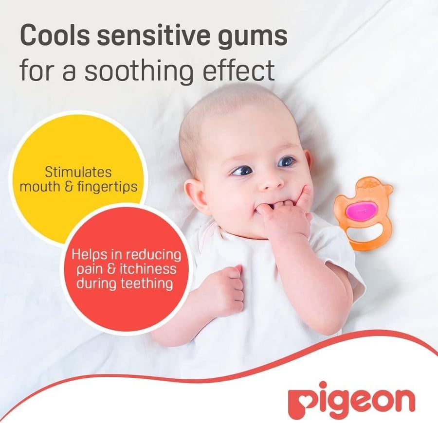 Pejoun teething teether for cooling gums duck