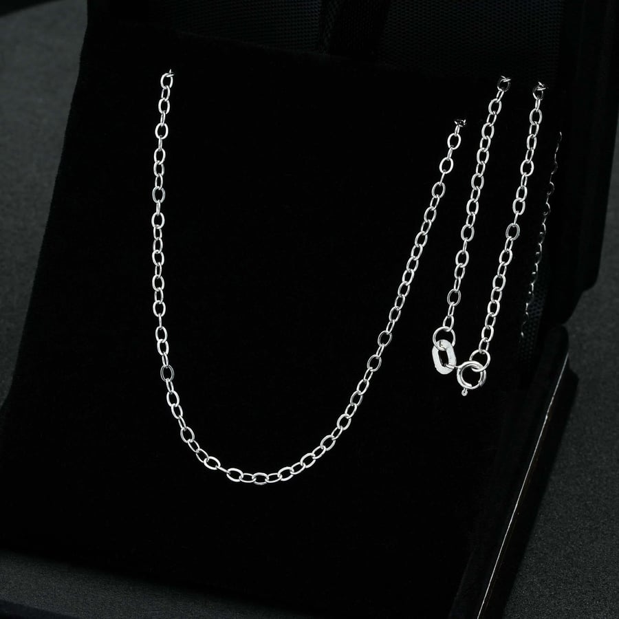 Gold chain with white rings, 40 cm (N4543)