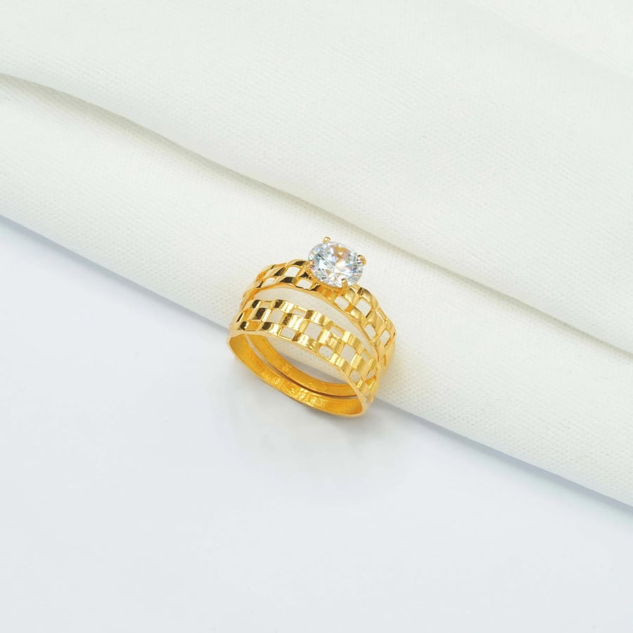 Twins 21 karat gold ring (R7208)