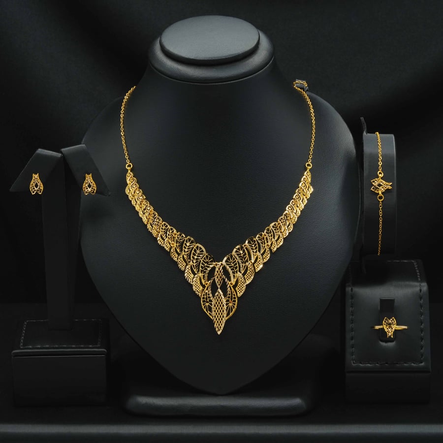 طقم ذهب عيار 21 (S8018)