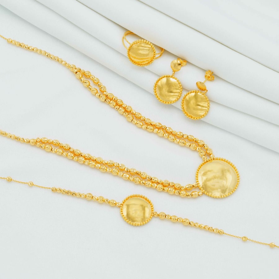 21-karat gold set (fingerprint) (S7926)