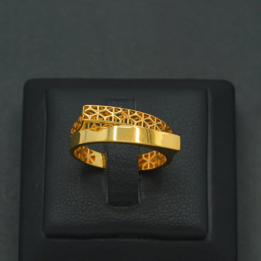 خاتم ذهب إيطالي عيار 21 (R9416)
