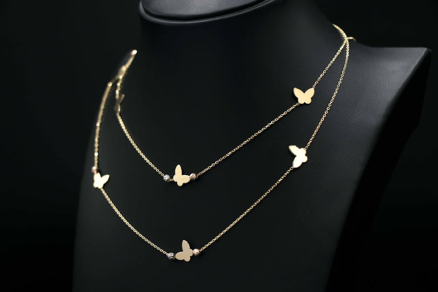 عقد ذهب طويل ايطالي  (N1572) WF