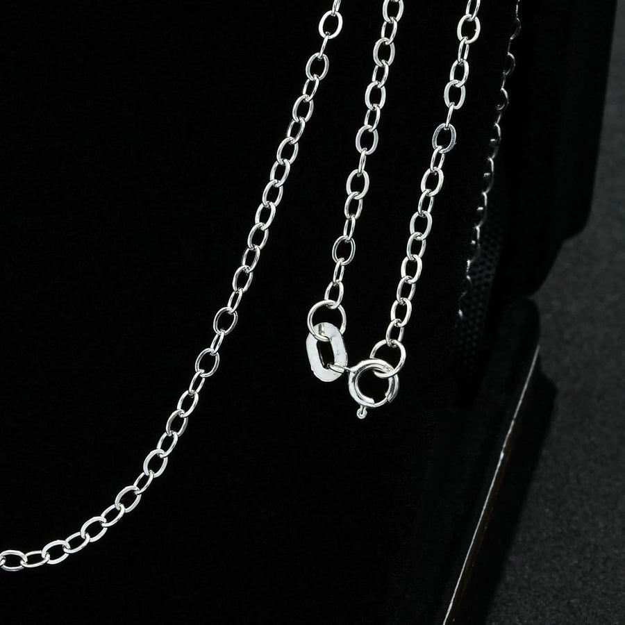 Gold chain with white rings, 40 cm (N4543)