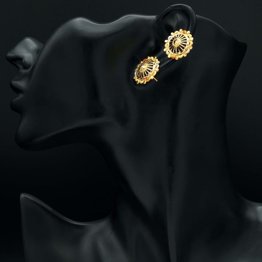 21-karat gold earrings (E3655) WF