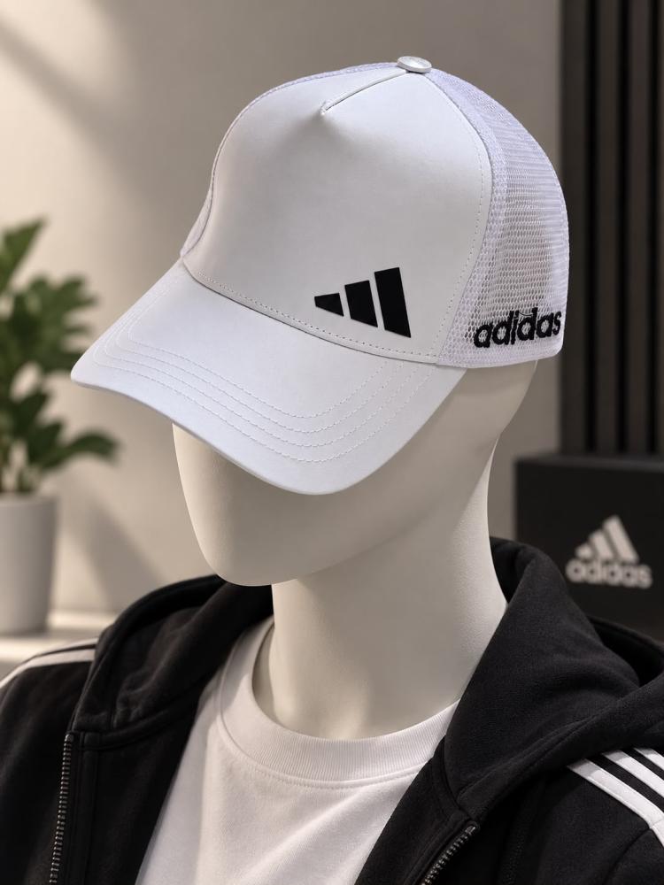 كاب اديداس لون ابيض