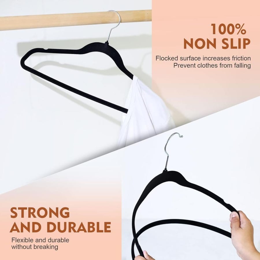 Velvet Hanger 50 Pcs – Premium Wardrobe Organizer